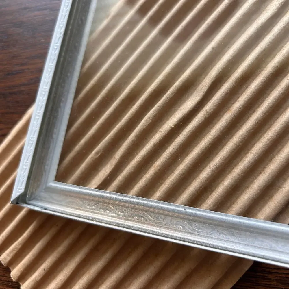 Vintage Photo Frames Metal Painted White Glass Standing